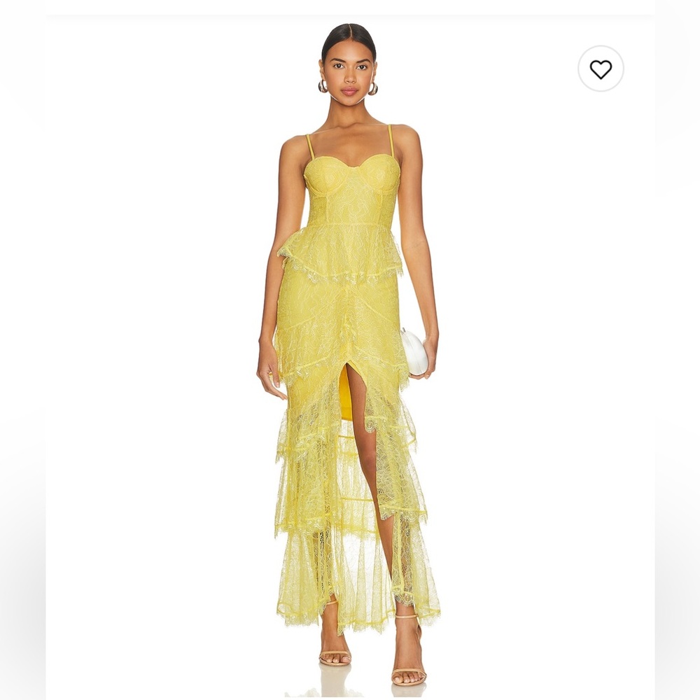 Revolve - MAJORELLE Lemon Yellow Tiered Gown